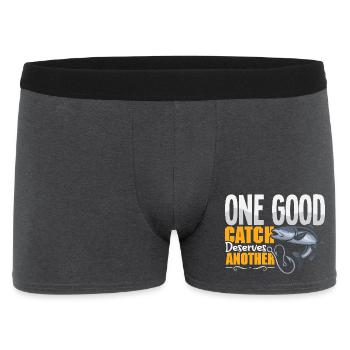 Fishing Angler Fish Fisherman Sayings Petri Heil - Men's Boxer Shorts - charcoal grey - Front