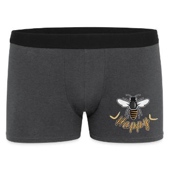 Abeille heureuse avec l’inscription « Happy » - Boxer Homme - charbon - Devant