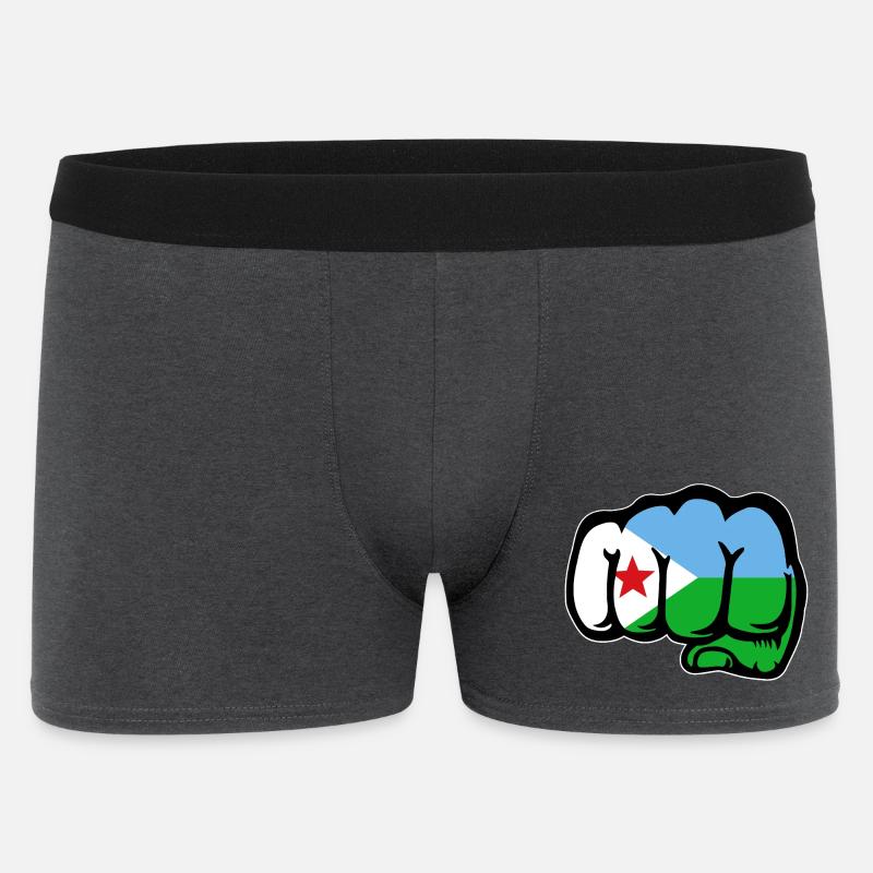 Dschibuti Flagge Faust - Männer Boxer Shorts - Anthrazit