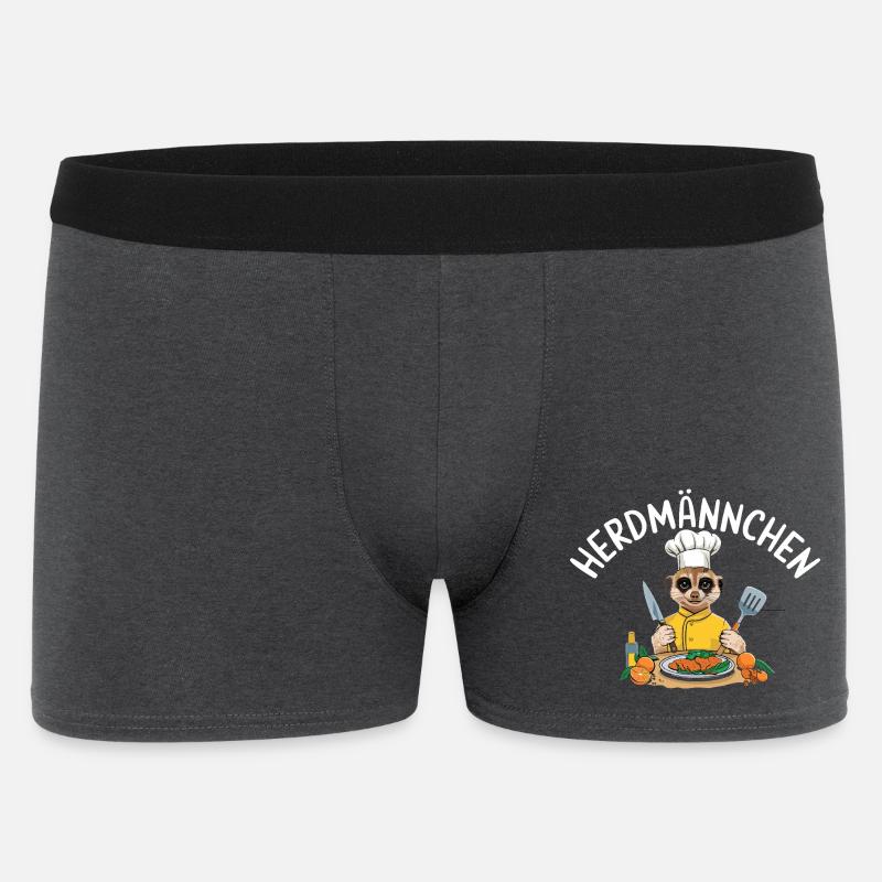 Herdmännchen Koch Suricate Pun - Boxer Homme - charbon