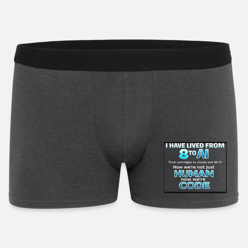 Vom Menschen zum Code - Männer Boxer Shorts - Anthrazit