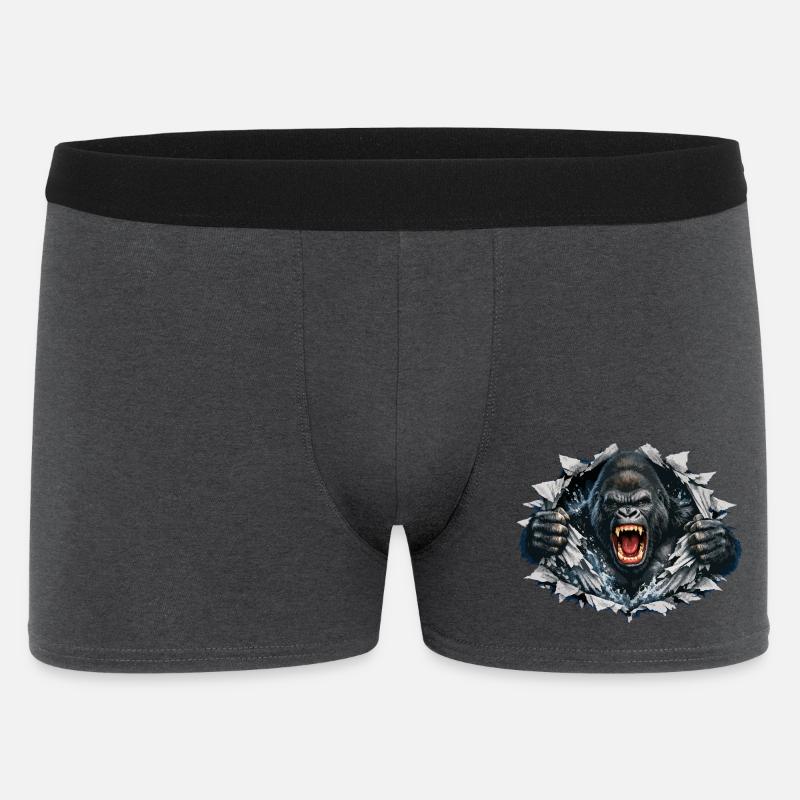 Gorilla Breaks Through: Roaring Power - Men's Boxer Shorts - charcoal grey