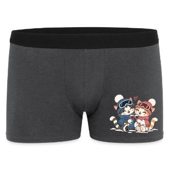 Après Ski Wein Snowboarder Skihütte Party - Männer Boxer Shorts - Anthrazit - Vorne