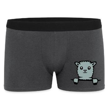 Cute llama fluffy alpaca peeking out - Men's Boxer Shorts - charcoal grey - Front