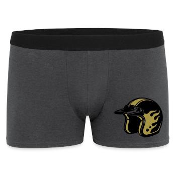 Motorcycle Helmet Flames Biker Motorcycle Club - Men's Boxer Shorts - charcoal grey - Front