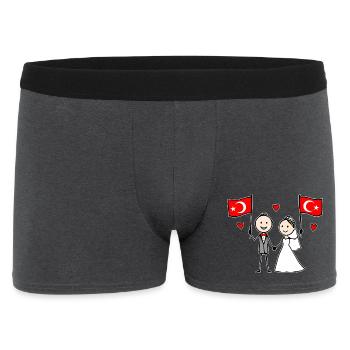 Wedding Couple Turkey Flag - Men's Boxer Shorts - charcoal grey - Front