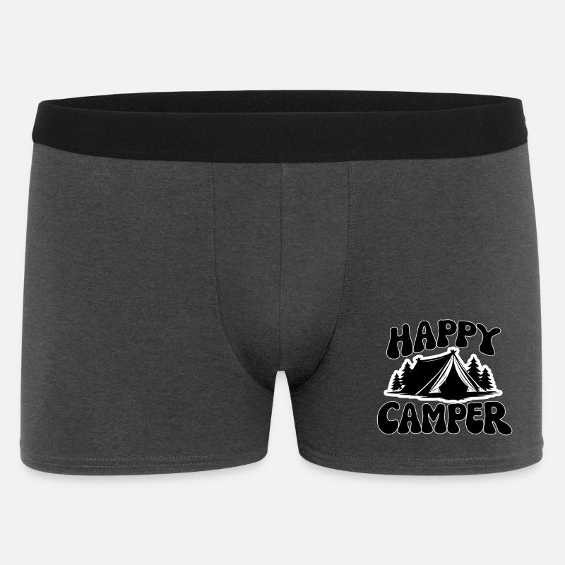 Fröhlicher Camper Zeltszene - Männer Boxer Shorts - Anthrazit