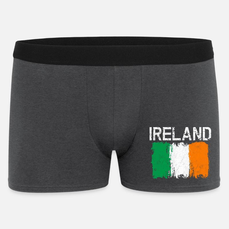 Grunge-Irland-Flaggendesign - Männer Boxer Shorts - Anthrazit