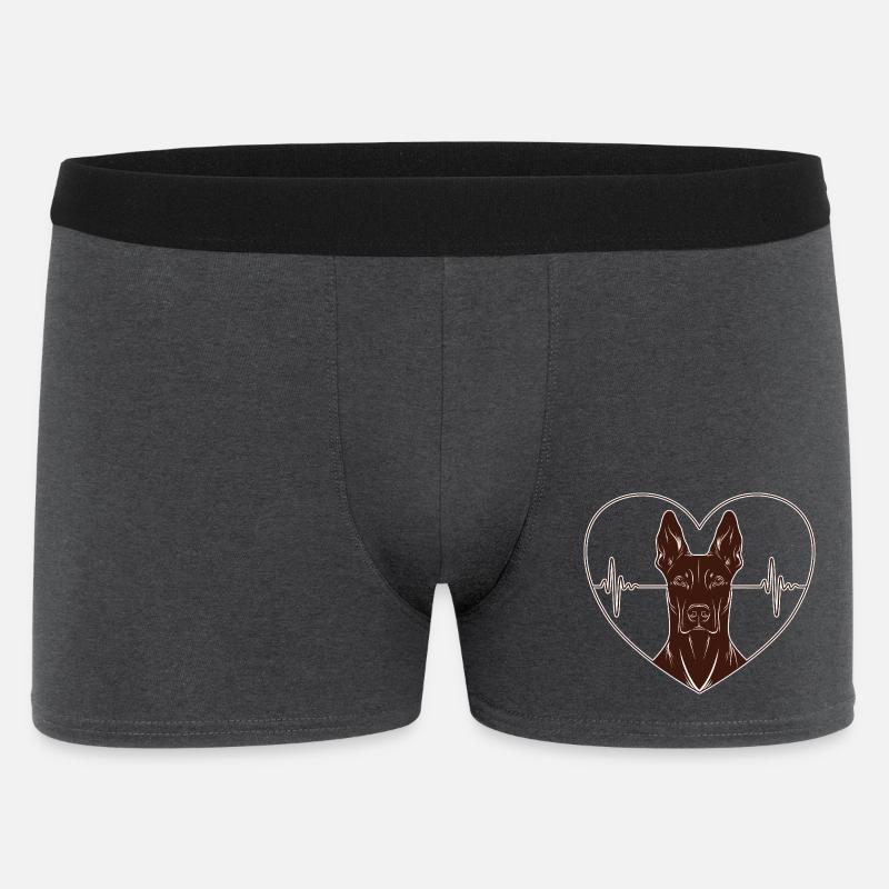 Herz Dobermann Design – Rust Look - Männer Boxer Shorts - Anthrazit