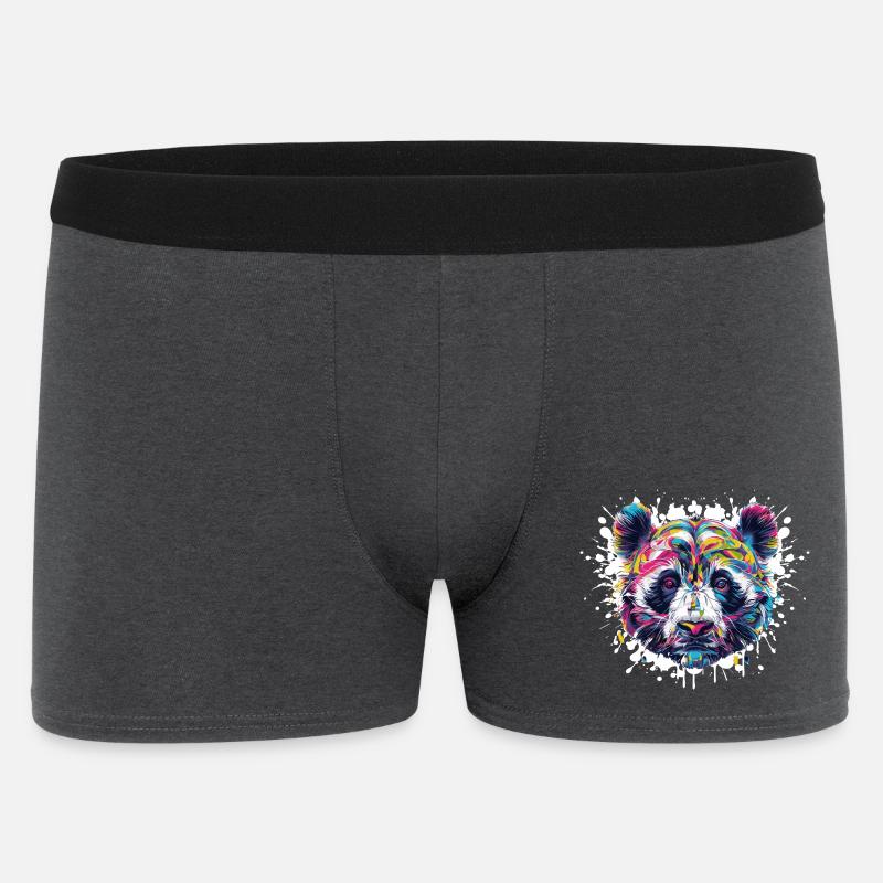 Bunter Panda Kopf Farbexplosion - Männer Boxer Shorts - Anthrazit