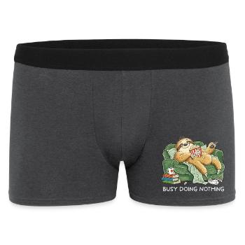 Busy Doing Nothing Faultier Couch Popcorn - Männer Boxer Shorts - Anthrazit - Vorne