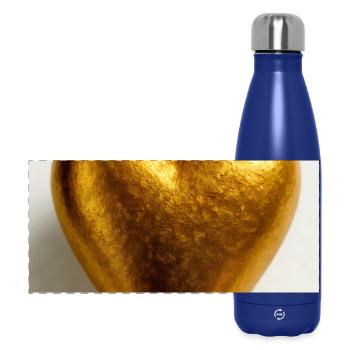 Un cœur d’or - Gourde isotherme panoramique 500 ml - bleu foncé  - Devant