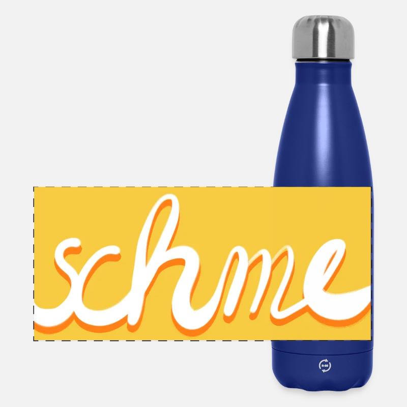Leckerschmecker - gelb - Panorama Isolierflasche 500 ml - Dunkelblau 