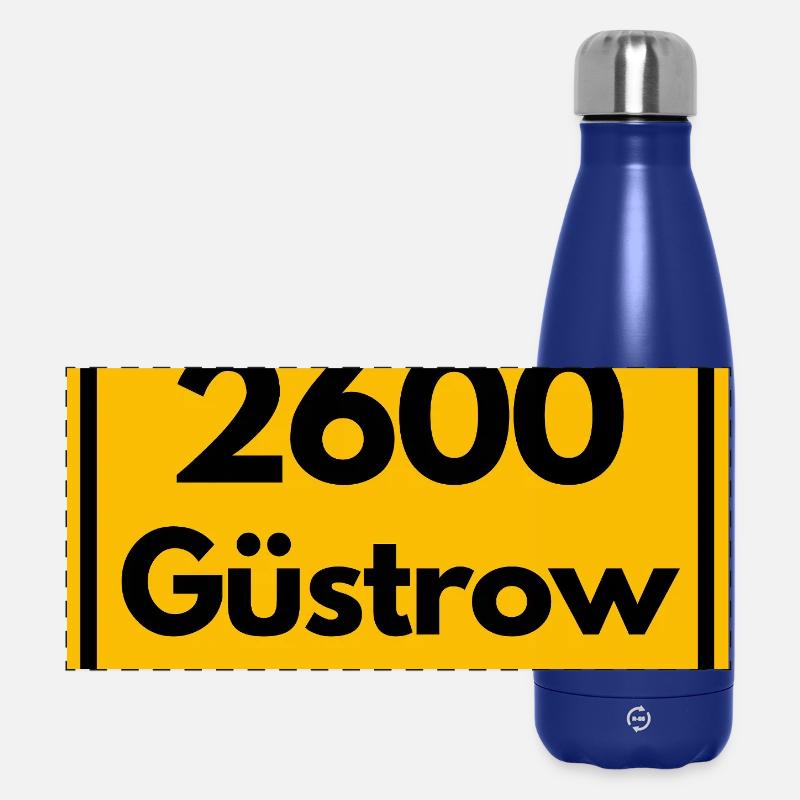 OLD POSTCODE ZIP CODE 2600 GÜSTROW RENAISSANCE - Panoramic Thermal Bottle 500 ml - dark blue 