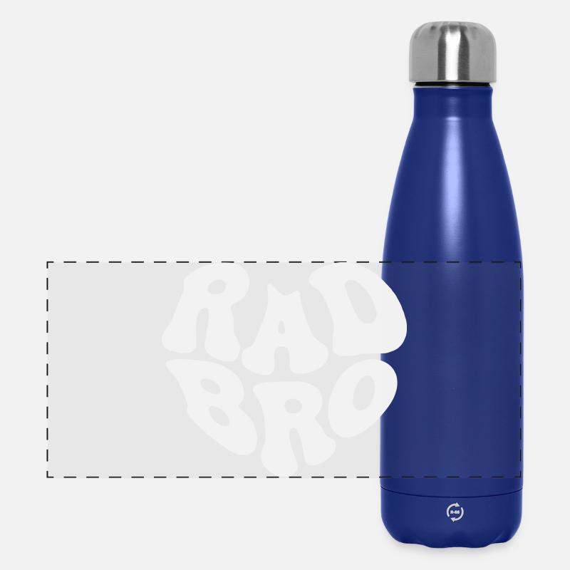 Rad Brother - Retro Heart (Custom Color) - Panoramic Thermal Bottle 500 ml - dark blue 