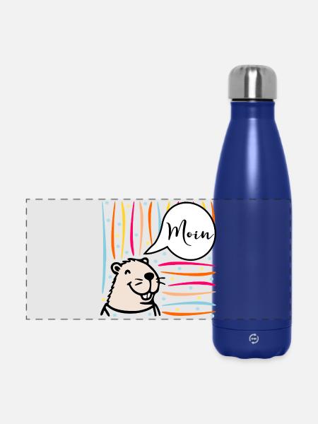Norddeutschland Moin Capybara - Panorama Isolierflasche 500 ml - Dunkelblau