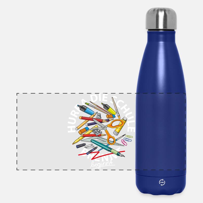 Hurra die Schule brennt - Panorama Isolierflasche 500 ml - Dunkelblau 