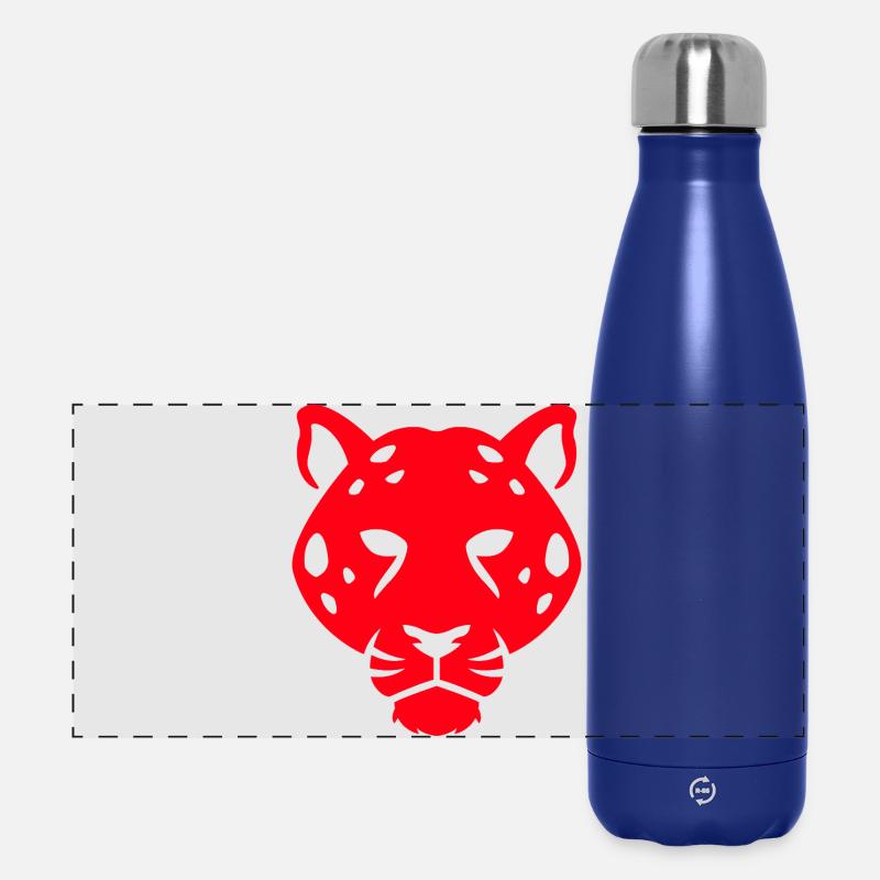 Panther Head Digital Art - Panoramic Thermal Bottle 500 ml - dark blue 