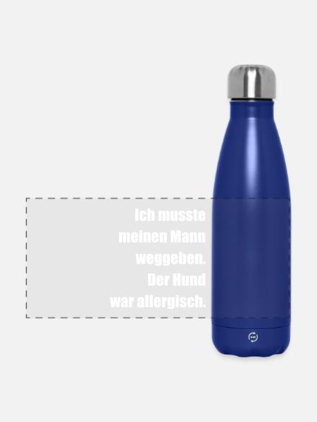 Ausdrucksstarker Slogan - Panorama Isolierflasche 500 ml - Dunkelblau