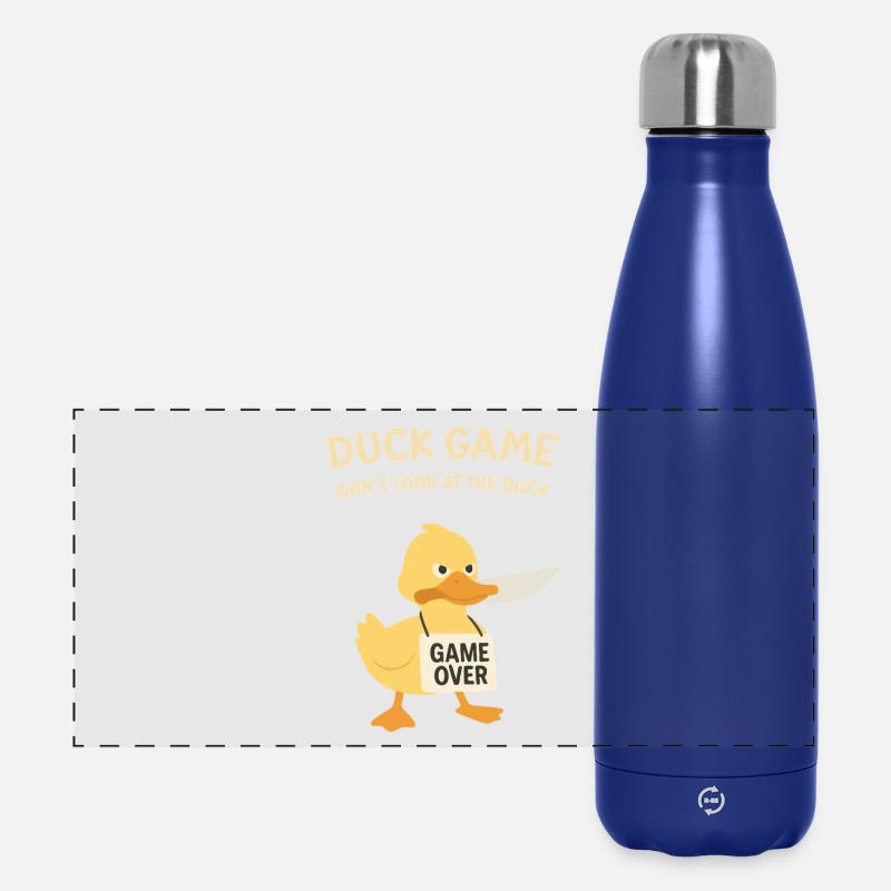 Duck Game Game Over Schild - Panorama Isolierflasche 500 ml - Dunkelblau 