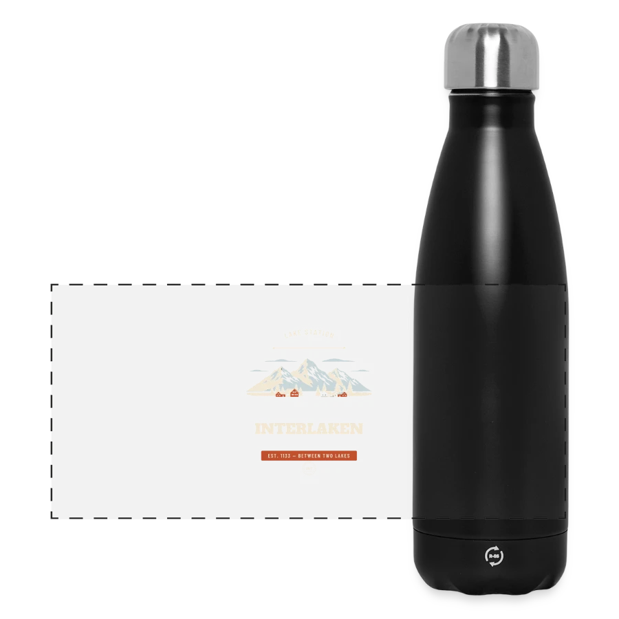 Interlaken badge on a panoramic thermal bottle 500 ml, black