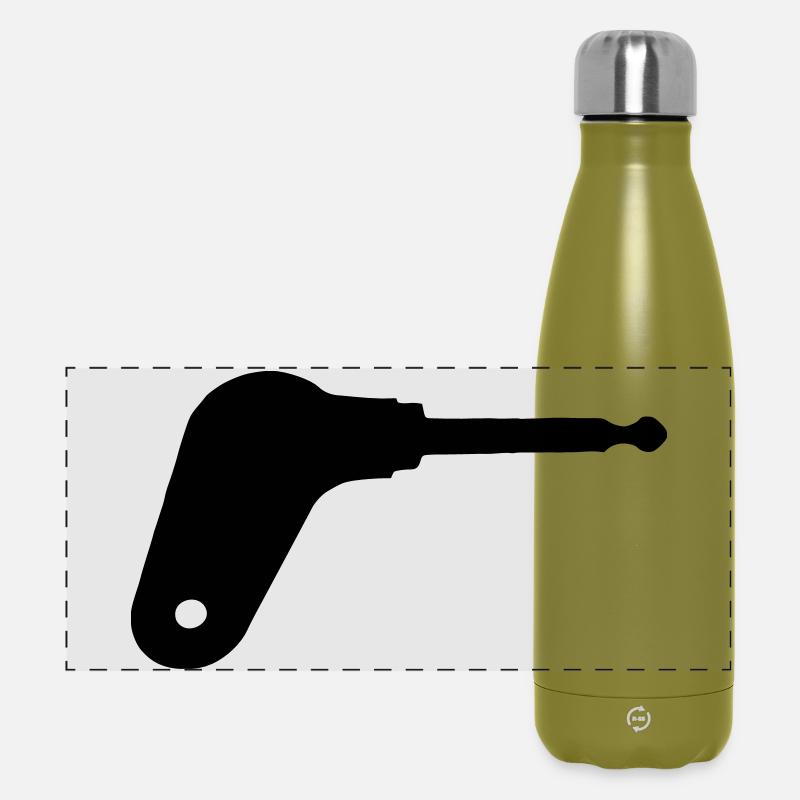 Oldtimer tractor ignition key - Panoramic Thermal Bottle 500 ml - olive green 