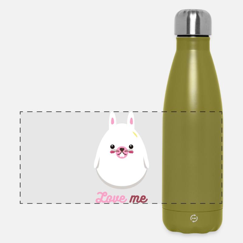 Lapin - Gourde isotherme panoramique 500 ml - vert olive 