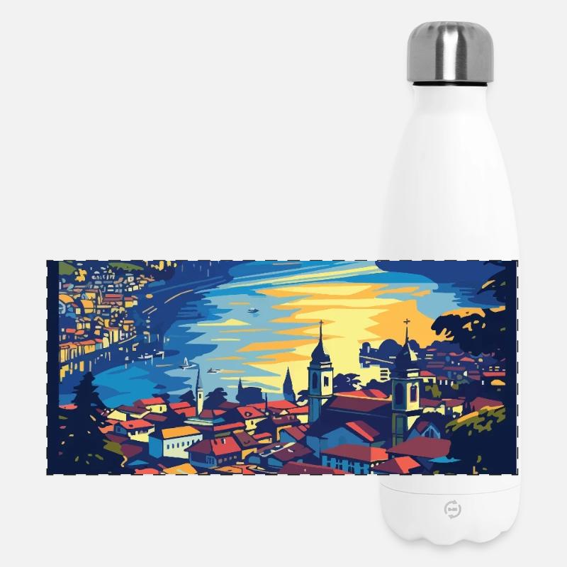 Explore Tranquility in Locarno - Switzerland - Panoramic Thermal Bottle 500 ml - white