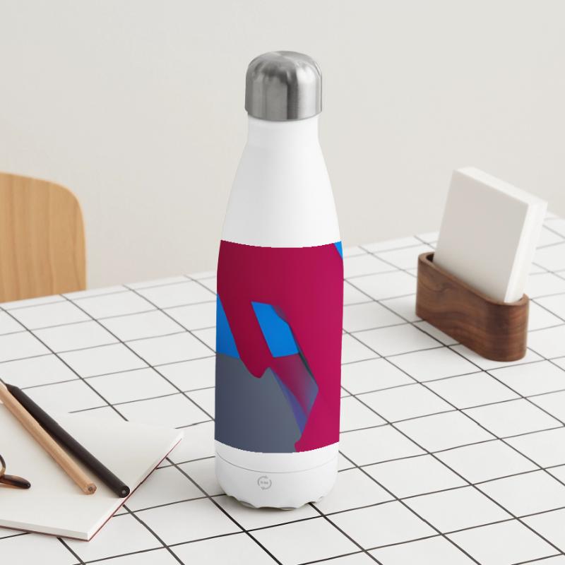 Neon Geometric Triangle Composition Panoramic Thermal Bottle 500 ml