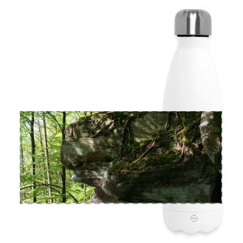 Waldfelsen im Morgenlicht / Nordschwarzwald - Panorama Isolierflasche 500 ml - Weiß - Vorne