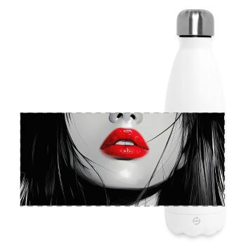 Red Lips Gothic Portrait - Panoramic Thermal Bottle 500 ml - white - Front