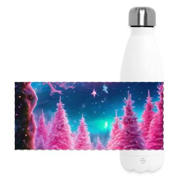 Neon-Winterhirsch-Traum - Panorama Isolierflasche 500 ml - Weiß - Vorne