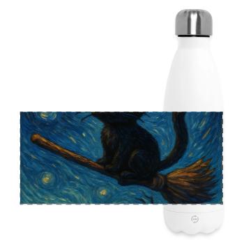 Starry Night Halloween Mieze - Panorama Isolierflasche 500 ml - Weiß - Vorne