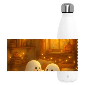 Cozy Ghosts in Halloween Autumn - Panoramic Thermal Bottle 500 ml - white - Front
