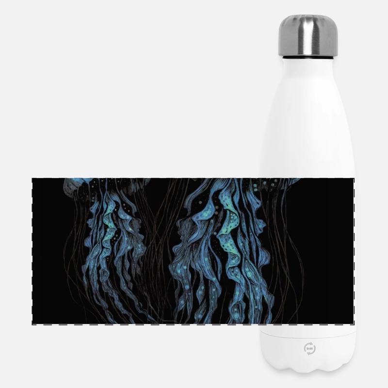 Jellyfish - Quallen - Panorama Isolierflasche 500 ml - Weiß