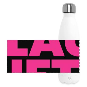 Running Fuchsia Typo-Bold on Black - Panoramic Thermal Bottle 500 ml - white - Front