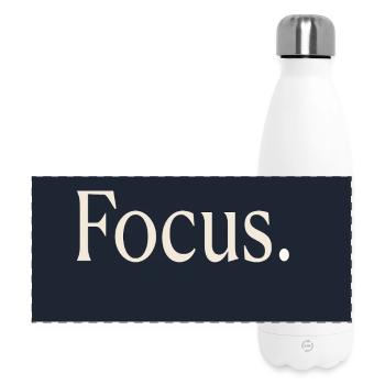 Focus. Minimalist motivational design - Panoramic Thermal Bottle 500 ml - white - Front