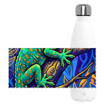 Gecko - Panorama Isolierflasche 500 ml - Weiß - Vorne