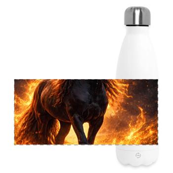 Cheval de Feu dans la Tempête de Flammes - Gourde isotherme panoramique 500 ml - blanc - Devant