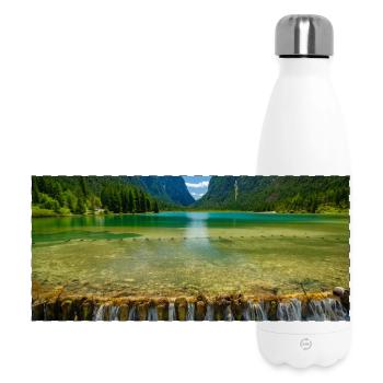 Lac Dobbiaco dans les Dolomites - Gourde isotherme panoramique 500 ml - blanc - Devant