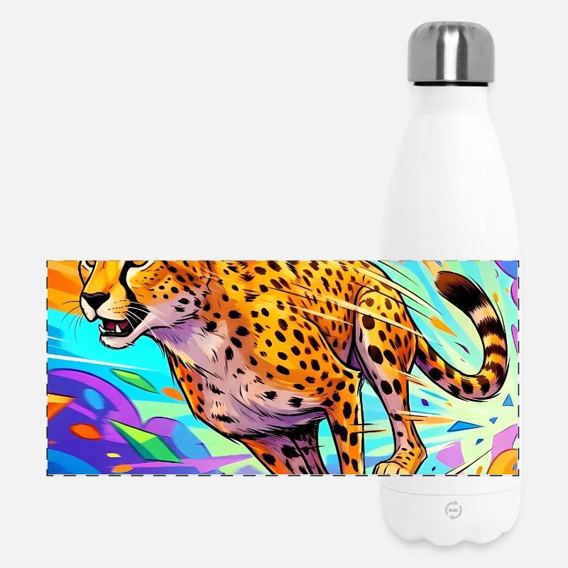 Gepard - Panorama Isolierflasche 500 ml - Weiß