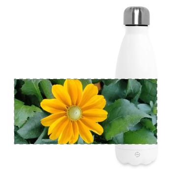 Fleur d’échinacée rugueuse / rayon jaune - Gourde isotherme panoramique 500 ml - blanc - Devant