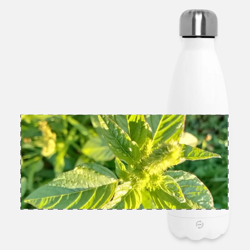 Just green Happiness / Amarant - Panorama Isolierflasche 500 ml - Weiß