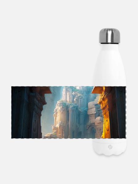 Stadt 02 - Panorama Isolierflasche 500 ml - Weiß