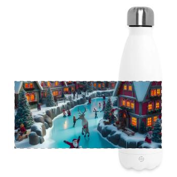 Scandinavian Christmas Village - Panoramic Thermal Bottle 500 ml - white - Front
