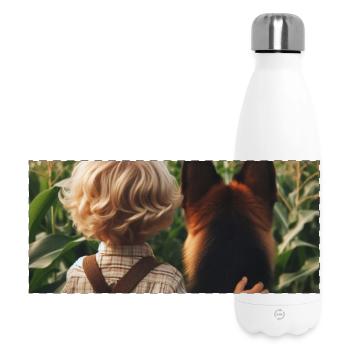 Deutscher Schäferhund Kunst - Panorama Isolierflasche 500 ml - Weiß - Vorne