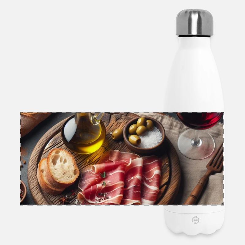 Plateau de jambon - Gourde isotherme panoramique 500 ml - blanc