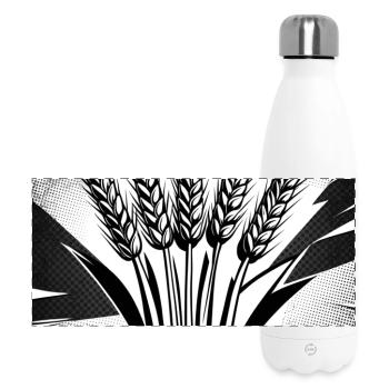 5 grain ears of wheat - Panoramic Thermal Bottle 500 ml - white - Front