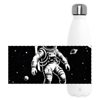 Weltraum-Astronaut im Mondhimmel - Panorama Isolierflasche 500 ml - Weiß - Vorne