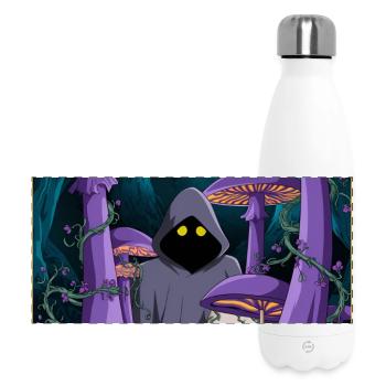 Mystischer Wald mit leuchtenden Wesen - Panorama Isolierflasche 500 ml - Weiß - Vorne